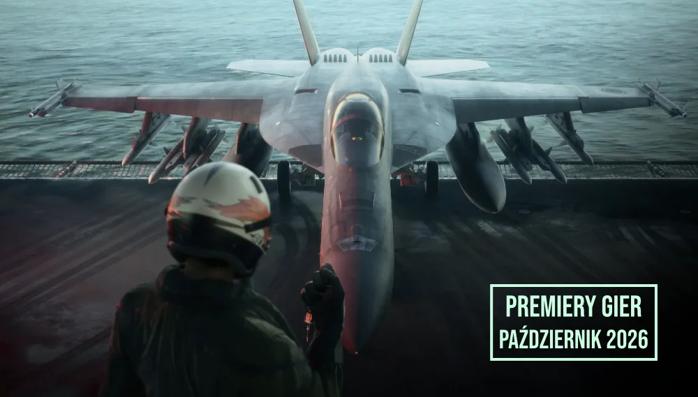 Grafika z gry Ace Combat 8 z podpisem premiery gier październik 2026