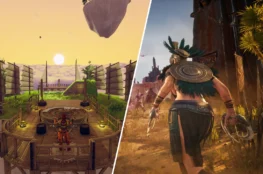 Kolaż Aloft i Conan Exiles Enhanced podzielony po skosie