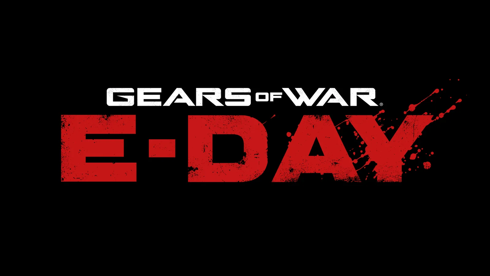 Logo gry Gears of War E-Day na czarnym tle.